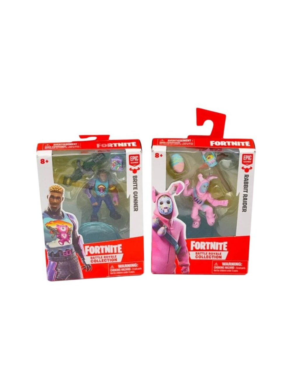 Forte Nite Action Figures Lot 2 Rabbit Raider Brite Gunner Battle Royale New
